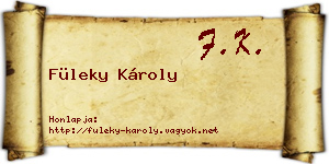 Füleky Károly névjegykártya