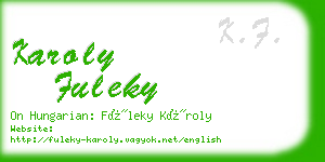 karoly fuleky business card